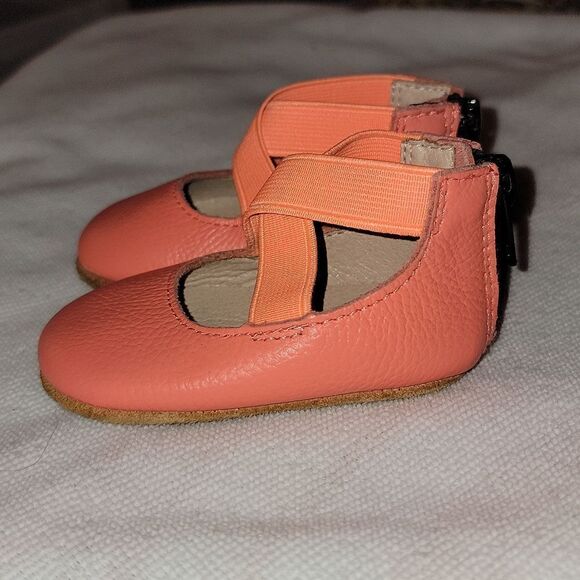 MONKEY FEET Baby Girl Soft Bottom Leather Mary Jane Zipper Moccasins 3-6 months - Picture 3 of 8